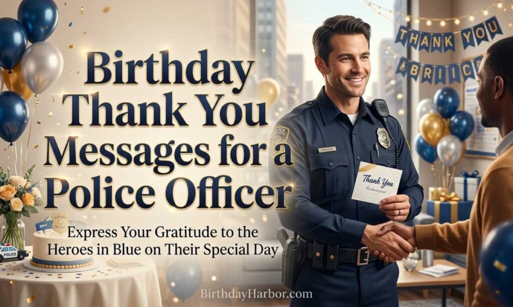 Birthday Thank You Messages for a Police Officer