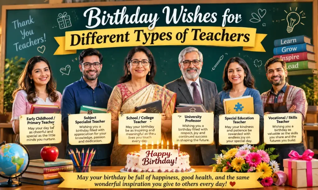 Birthday Wishes for Different Types of Teachers