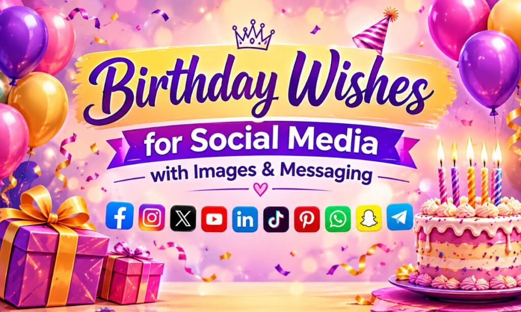 Birthday Wishes for Social Media with Images & Messaging