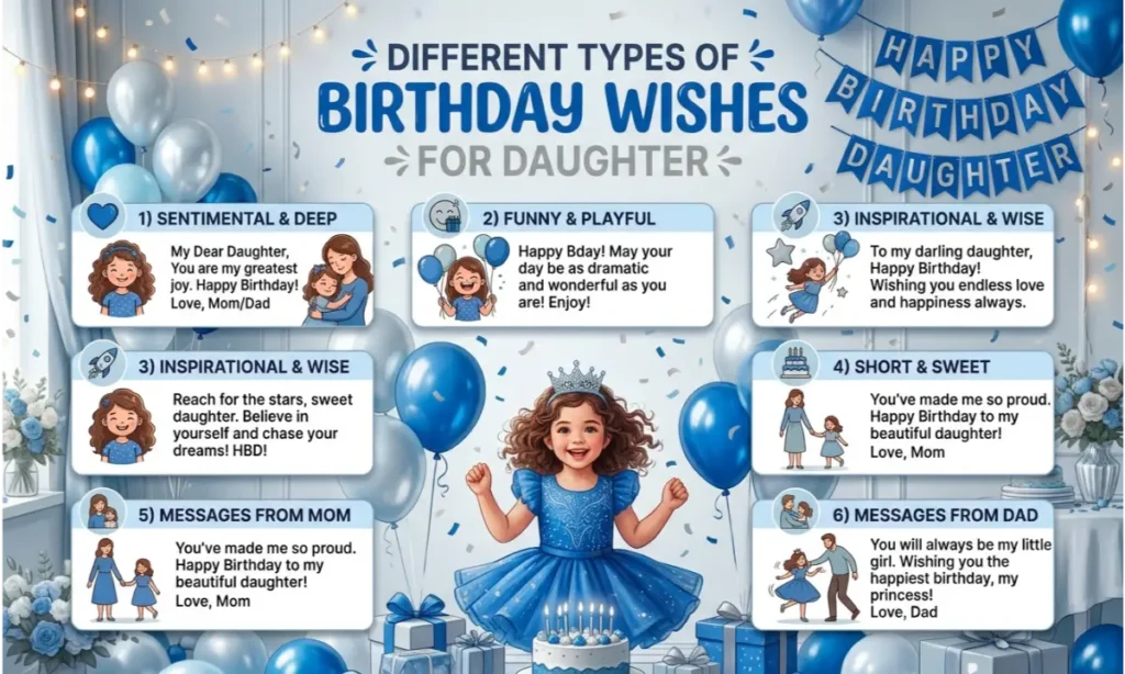 Different Types of Birthday Wishes for Daughter