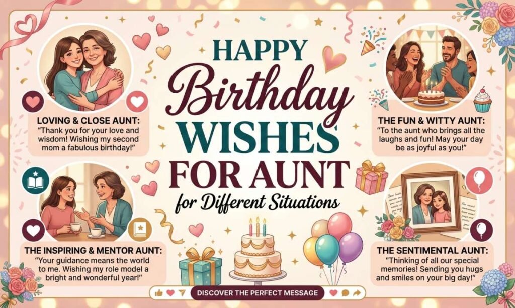 Happy Birthday Wishes for Aunt for Different Situations