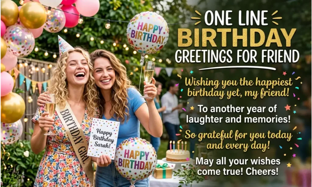 One Line Birthday Greetings for Friend