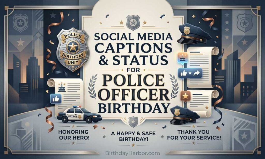 Social Media Captions & Status for Police Officer Birthday