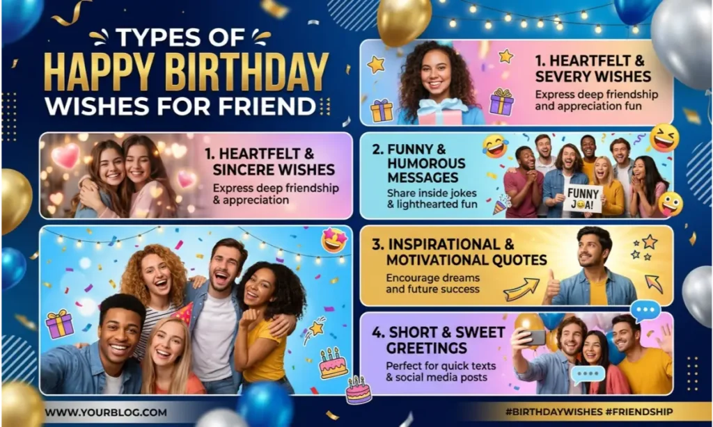 Types of Happy Birthday Wishes for Friend
