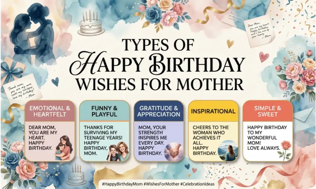 Types of Happy Birthday Wishes for Mother