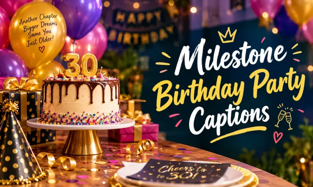 Milestone Birthday Party Captions