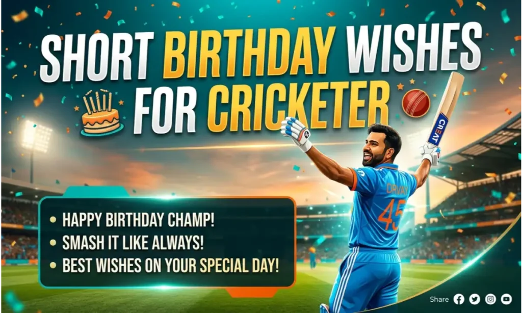 Short Birthday Wishes For Cricketer